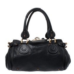 Pre Owned Chloe Black Leather Medium Paddington Satchel