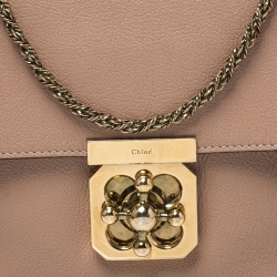 Pre Owned Chloe Beige Leather Medium Elsie Shoulder Bag