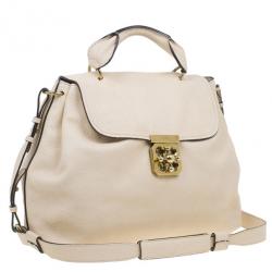 Pre Owned Chloe Beige Leather Elsie Medium Shoulder Bag