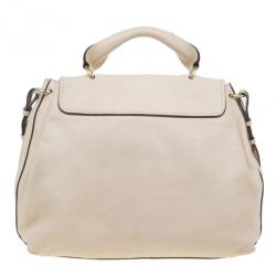 Pre Owned Chloe Beige Leather Elsie Medium Shoulder Bag