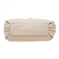 Pre Owned Chloe Beige Leather Elsie Medium Shoulder Bag