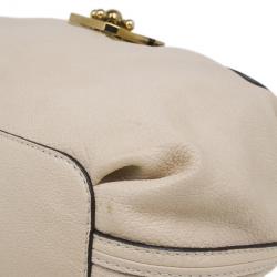 Pre Owned Chloe Beige Leather Elsie Medium Shoulder Bag