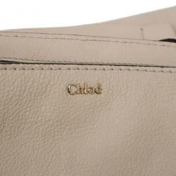 Pre Owned Chloe Beige Leather Elsie Medium Shoulder Bag
