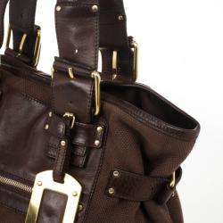 Pre Owned Chloe Brown Medium Canvas Tote