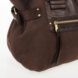 Pre Owned Chloe Brown Medium Canvas Tote