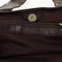 Pre Owned Chloe Brown Medium Canvas Tote