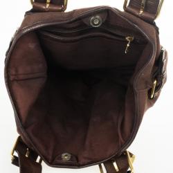 Pre Owned Chloe Brown Medium Canvas Tote