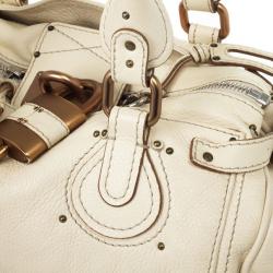 مملوكة مسبقًا Chloe Cream Leather Paddington Satchel