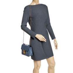 Pre Owned Chloe Ash Blue Leather Small Elsie Shoulder Bag