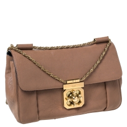 Pre Owned Chloe Brown Leather Medium Elsie Shoulder Bag