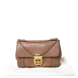 Pre Owned Chloe Brown Leather Medium Elsie Shoulder Bag