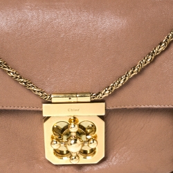 Pre Owned Chloe Brown Leather Medium Elsie Shoulder Bag