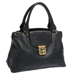 Pre Owned Chloe Black Leather Large Elsie Satchel 