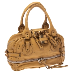 Pre Owned Chloe Beige Leather Paddington East/West Zippy Satchel 