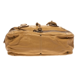 Pre Owned Chloe Beige Leather Paddington East/West Zippy Satchel 