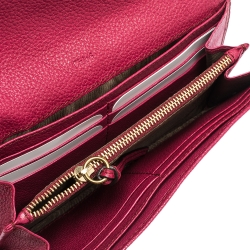 Pre Owned Chloe Magenta Leather Flap Continental Wallet
