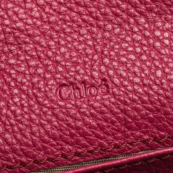 Pre Owned Chloe Magenta Leather Flap Continental Wallet