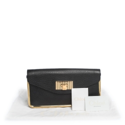 Pre Owned Chloe Black Leather Sally Clutch