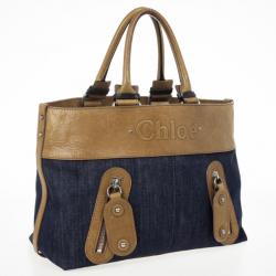 Pre Owned Chloe Denim Logo Tote