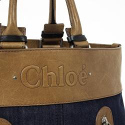 Pre Owned Chloe Denim Logo Tote