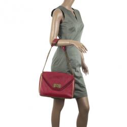 Pre Owned Chloe Red Leather Sally Small Shoulder Bag