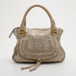 Pre Owned Chloé Beige Leather Marcie Handbag
