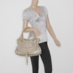 Pre Owned Chloé Beige Leather Marcie Handbag