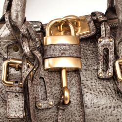 Pre Owned Chloe Metallic Leather Paddington Dome Bag