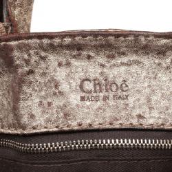 Pre Owned Chloe Metallic Leather Paddington Dome Bag
