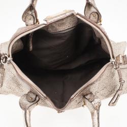 Pre Owned Chloe Metallic Leather Paddington Dome Bag
