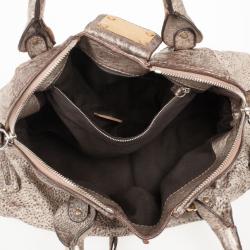 Pre Owned Chloe Metallic Leather Paddington Dome Bag