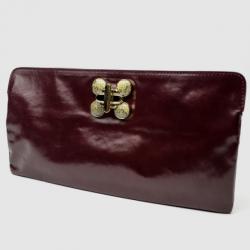 Pre Owned Chloe Leather Burgundy Clutch
