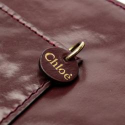Pre Owned Chloe Leather Burgundy Clutch