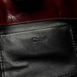 Pre Owned Chloe Leather Burgundy Clutch