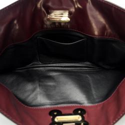 Pre Owned Chloe Leather Burgundy Clutch
