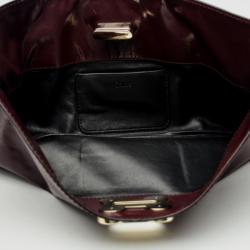 Pre Owned Chloe Leather Burgundy Clutch