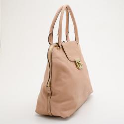 Pre Owned Chloé Cream Leather Large Elsie Shoulder Bag
