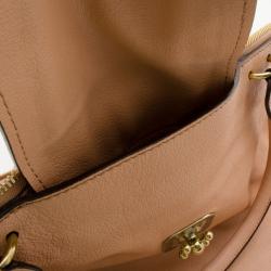 Pre Owned Chloé Cream Leather Large Elsie Shoulder Bag