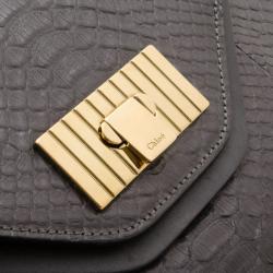 مملوكة مسبقًا Chloe Navy Python Sally Bag