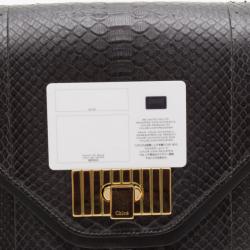 مملوكة مسبقًا Chloe Navy Python Sally Bag