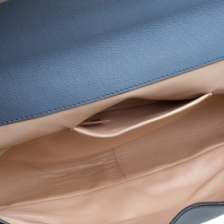 مملوكة مسبقًا Chloe Blue Leather Large Elsie Shoulder Bag