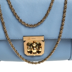 مملوكة مسبقًا Chloe Blue Leather Large Elsie Shoulder Bag
