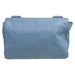 مملوكة مسبقًا Chloe Blue Leather Large Elsie Shoulder Bag
