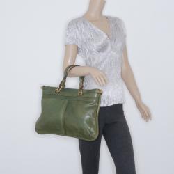 Pre Owned Chloe Green Leather Tote