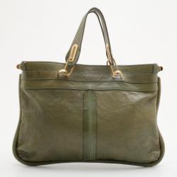 Pre Owned Chloe Green Leather Tote