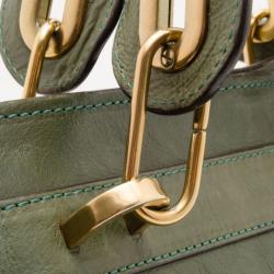 Pre Owned Chloe Green Leather Tote