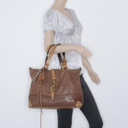 مملوكة مسبقًا Chloe Brown Leather Kerala Large Tote