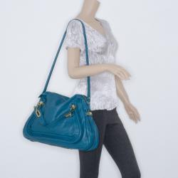 Pre Owned Chloe Large Turquoise Paraty Bag