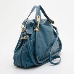 Pre Owned Chloe Large Turquoise Paraty Bag