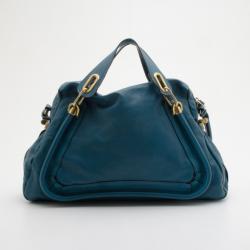 Pre Owned Chloe Large Turquoise Paraty Bag